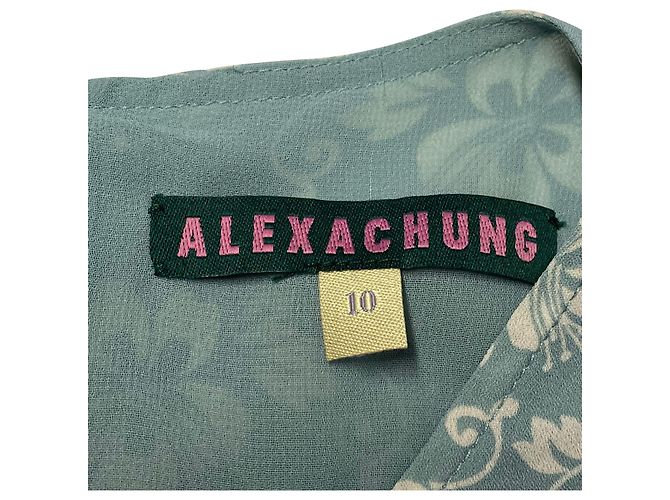 Alexa Chung Kleid mit Hibiskus-Print aus blauem Polyester - Ansicht 3