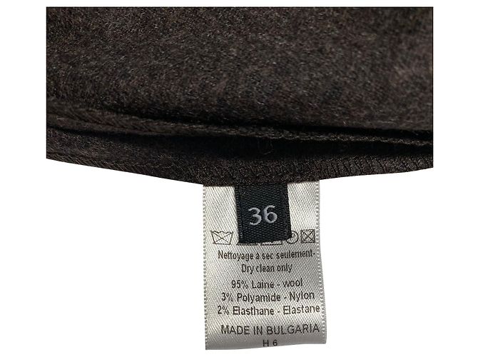 Jupe Crayon Joseph en Laine Marron - vue 3