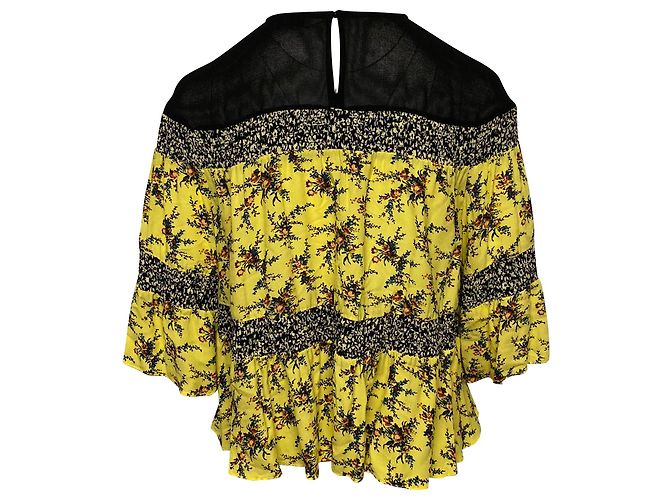 Sandro Ruched Blouse in Yellow Viscose - view 2