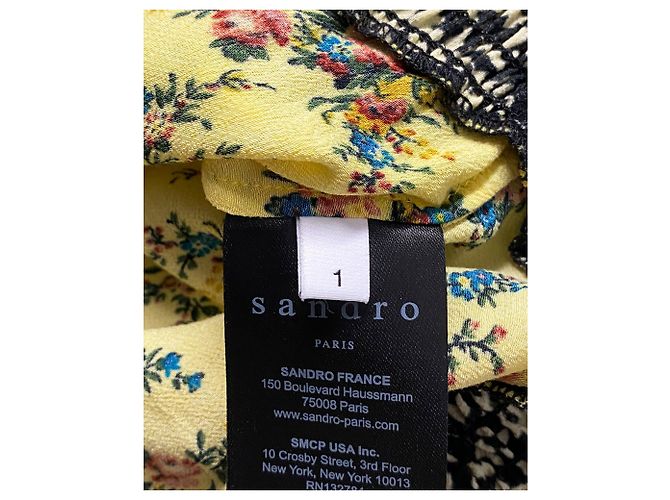 Sandro Ruched Blouse in Yellow Viscose - view 4