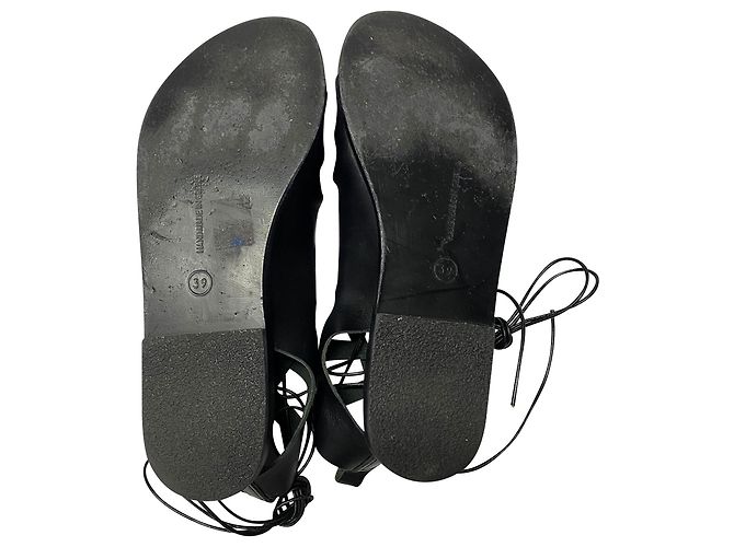 Ancient Greek Sandals Antigone Sandali Greci Gladiatori Antigone in Pelle Nera - vista 6