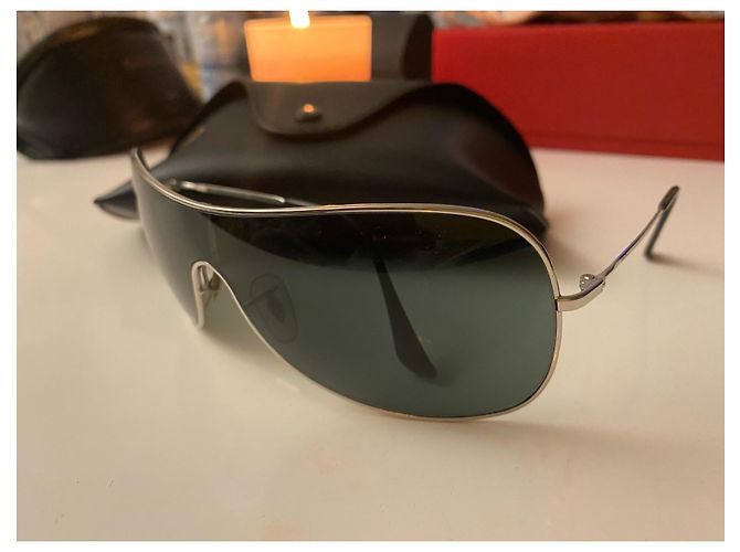 Occhiali da sole Ray-Ban neri e argentati in plastica Nero Argento - vista 2