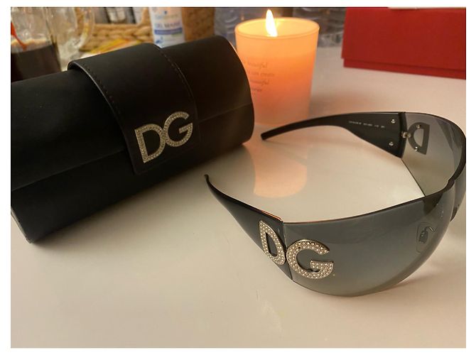 Occhiali da sole Dolce & Gabbana neri e argentati in plastica Nero Argento - vista 2