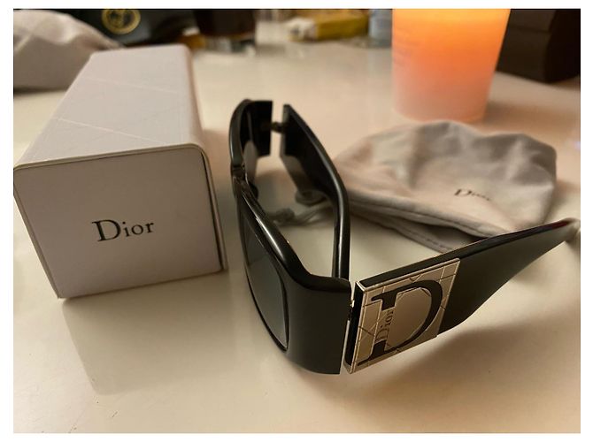 Occhiali da sole Christian Dior Neri Argentati Plastica Nero Argento - vista 2