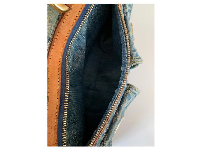 Louis Vuitton Denim Monogramm Handtasche Hellblau - Ansicht 2