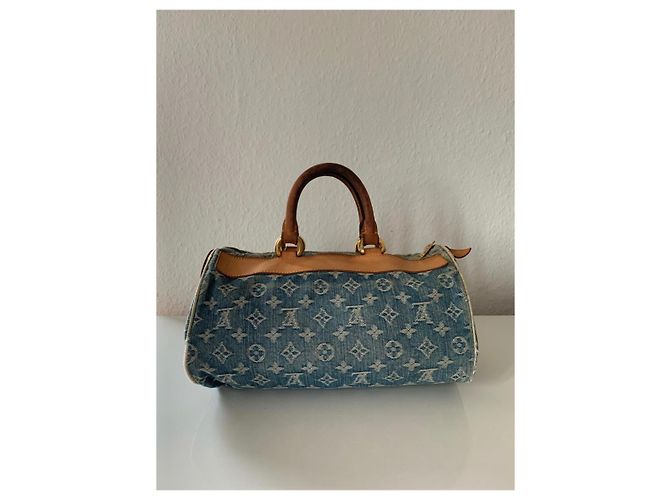 Louis Vuitton Denim Monogramm Handtasche Hellblau - Ansicht 6