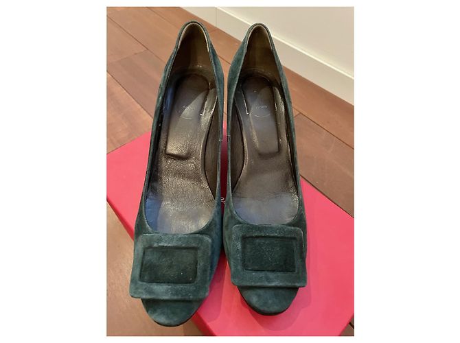Zeppe Roger Vivier in camoscio verde scuro 39 - vista 4