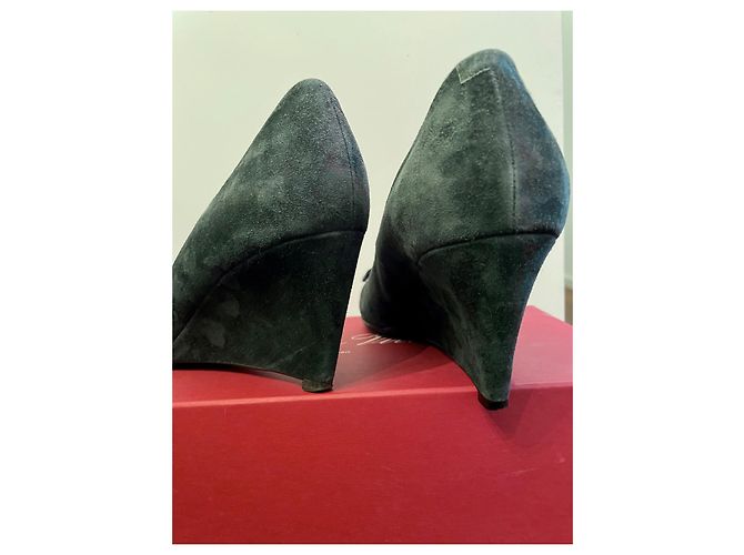 Zeppe Roger Vivier in camoscio verde scuro 39 - vista 6