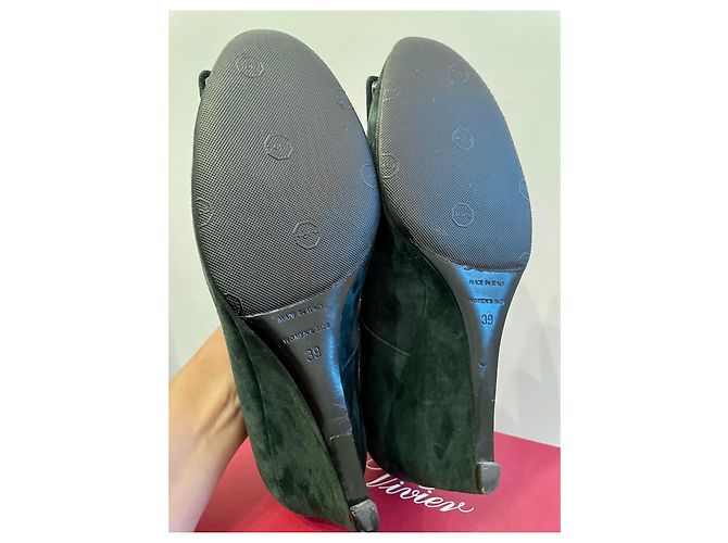 Zeppe Roger Vivier in camoscio verde scuro 39 - vista 7