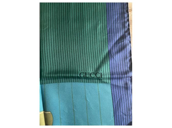 Sciarpa Gucci in seta verde scuro - vista 2