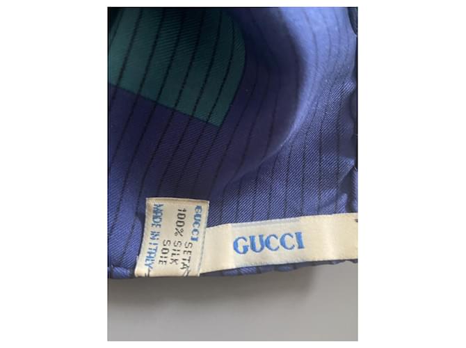 Sciarpa Gucci in seta verde scuro - vista 3