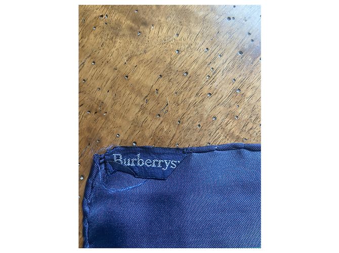 Sciarpa Burberry in seta Tennis blu navy - vista 3