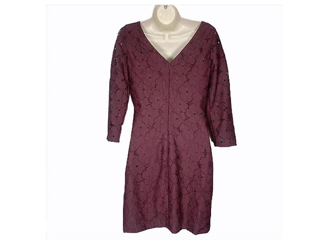 Diane Von Furstenberg Vestido burdeos con encaje floral Sarita de DvF Púrpura - vista 2