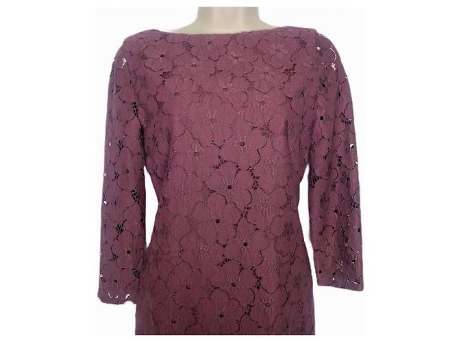 Diane Von Furstenberg Vestido burdeos con encaje floral Sarita de DvF Púrpura - vista 3