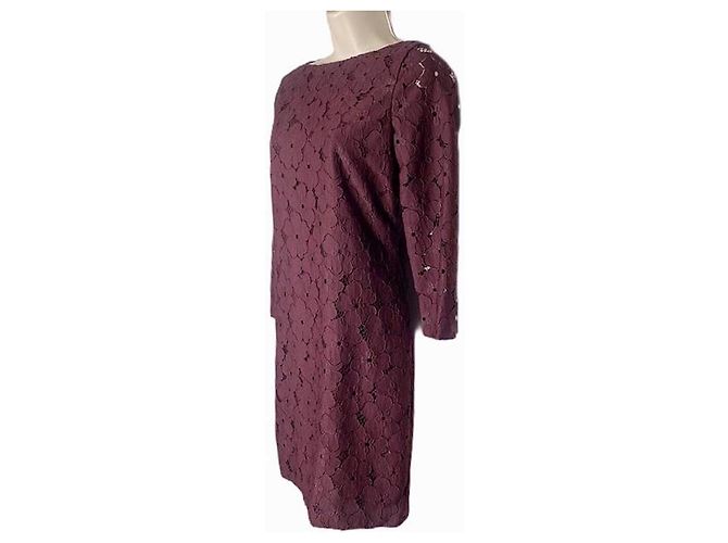 Diane Von Furstenberg Vestido burdeos con encaje floral Sarita de DvF Púrpura - vista 5