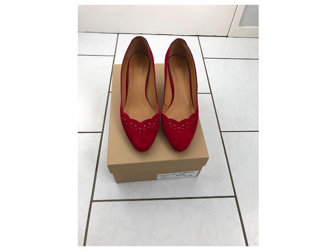 SéZane Lou Sublime rote Pumps aus Hirschleder Größe 37 - Ansicht 2