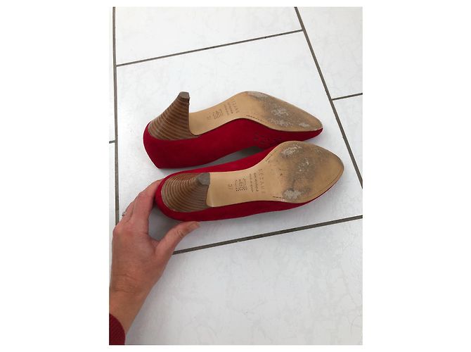 SéZane Lou Sublime rote Pumps aus Hirschleder Größe 37 - Ansicht 7