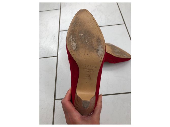 SéZane Lou Sublime rote Pumps aus Hirschleder Größe 37 - Ansicht 8