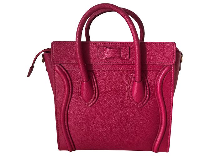 Luggage Céline Celine Nano Borsa da viaggio in pelle rosa - vista 3