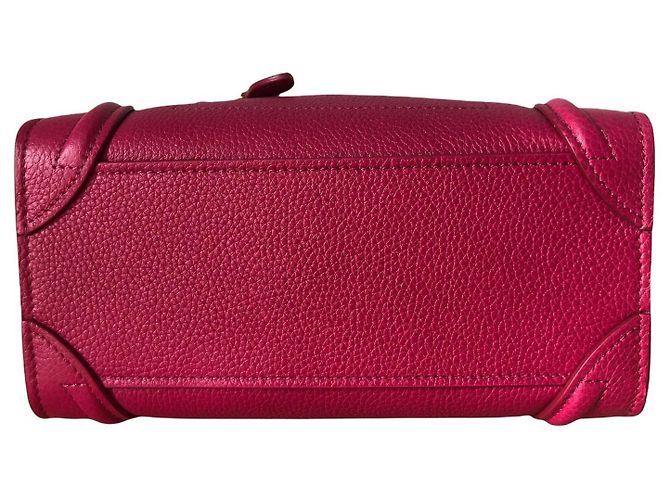 Luggage Céline Celine Nano Borsa da viaggio in pelle rosa - vista 4