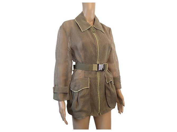Grüne Fendi Jacke mit FF Gürtel - Ansicht 2