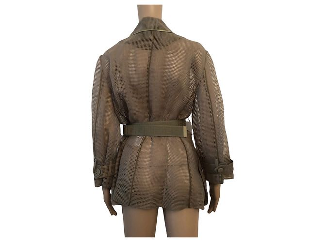 Grüne Fendi Jacke mit FF Gürtel - Ansicht 4