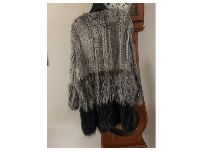 Abrigo de piel de conejo y zorro gris Gerard Darel - vista 2