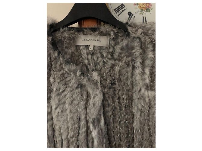 Abrigo de piel de conejo y zorro gris Gerard Darel - vista 3