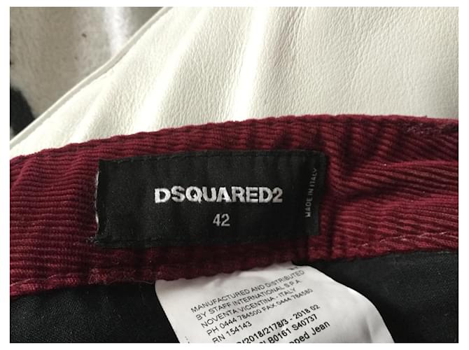 Dsquared2 KARIERT2 Samthose Bordeaux - Ansicht 6