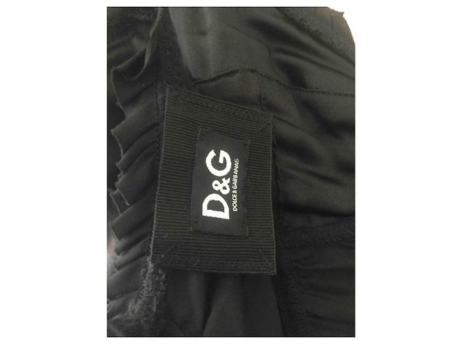 D&G MITTELLÄNGE KLEID AUS SEIDE IT44 Schwarz - Ansicht 5