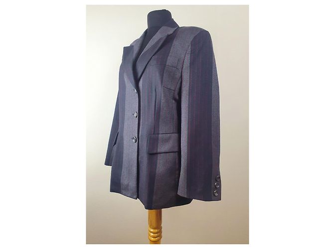 Blazer Marc Cain in lana a righe multicolor Multicolore - vista 2