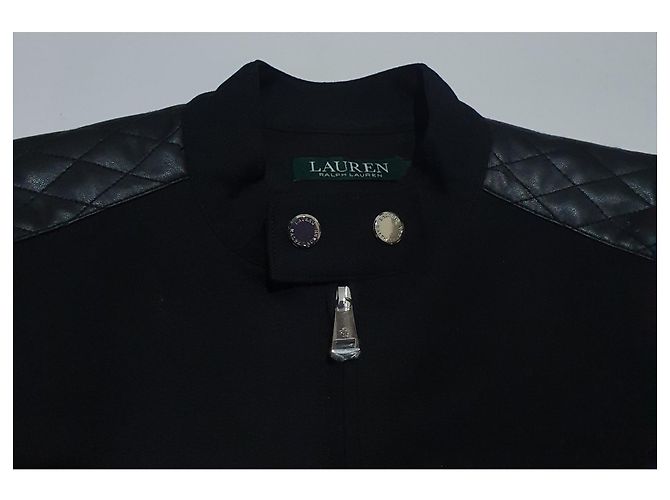 Ralph Lauren Jacke in Schwarz mit Lederdetails - Ansicht 6
