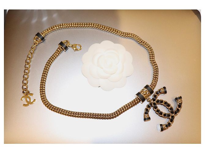 Cambon Collana Chanel in pelle dorata D'oro - vista 2