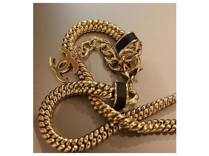 Cambon Collana Chanel in pelle dorata D'oro - vista 7