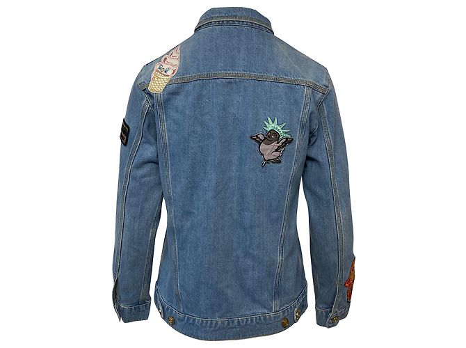 Jeansjacke mit Kenzo-Patch aus blauer Baumwolle - Ansicht 2