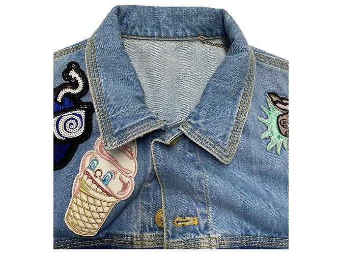 Jeansjacke mit Kenzo-Patch aus blauer Baumwolle - Ansicht 3