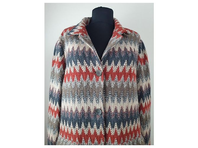 Autre Marque Abrigo LE TRICOT PERUGIA de lana y algodón Talla L Multicolor - vista 2