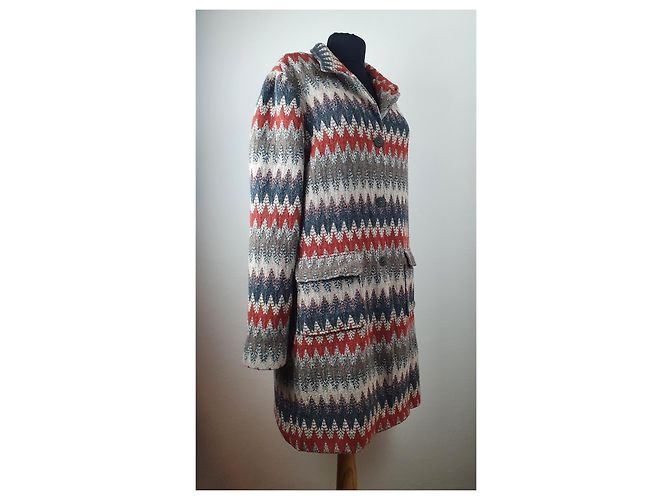Autre Marque Abrigo LE TRICOT PERUGIA de lana y algodón Talla L Multicolor - vista 3