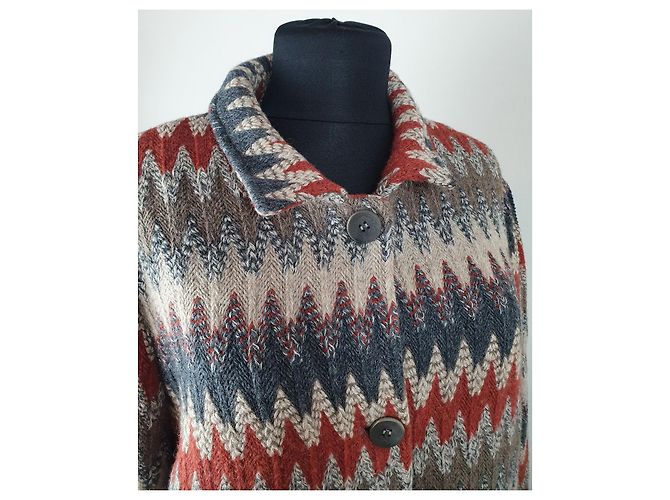 Autre Marque Abrigo LE TRICOT PERUGIA de lana y algodón Talla L Multicolor - vista 5