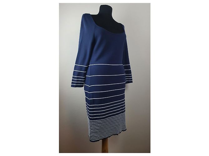 Georges Rech Kleid blau gestreift Weiß - Ansicht 2