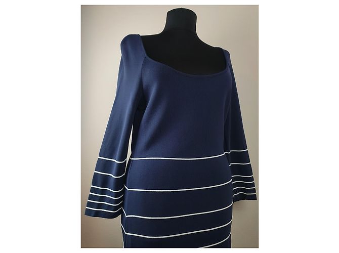 Georges Rech Kleid blau gestreift Weiß - Ansicht 3
