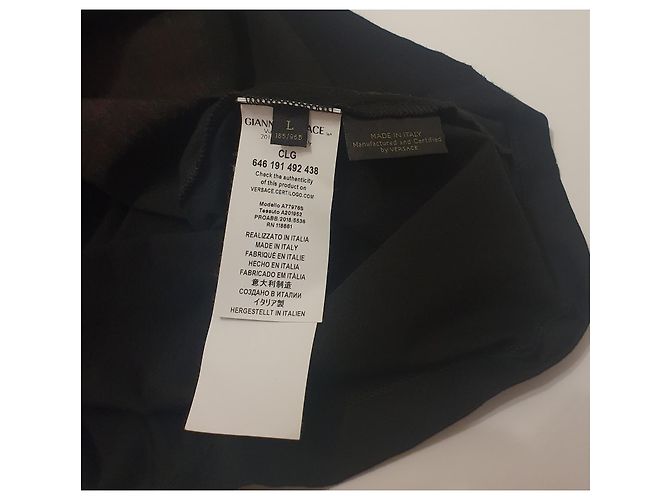 T-shirt Versace in cotone nero multicolore - vista 5