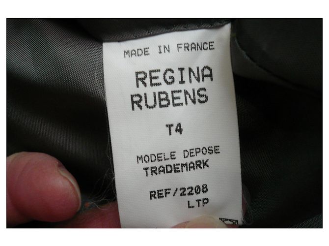REGINA RUBENS Abrigo verde cachemir tacto excelente T42/44 Verde oscuro - vista 6