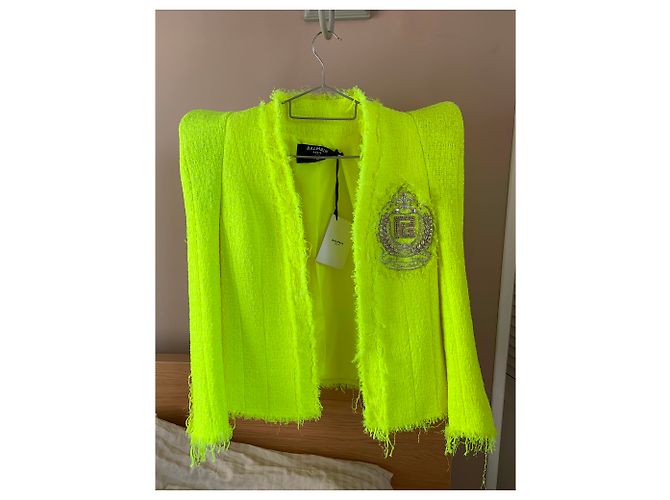 Balmain Tweed-Blazerjacke Gelb - Ansicht 2