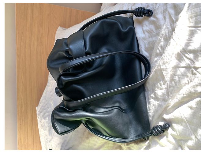 Borsa tote Loewe Flamenco XL in pelle nera Nero - vista 5