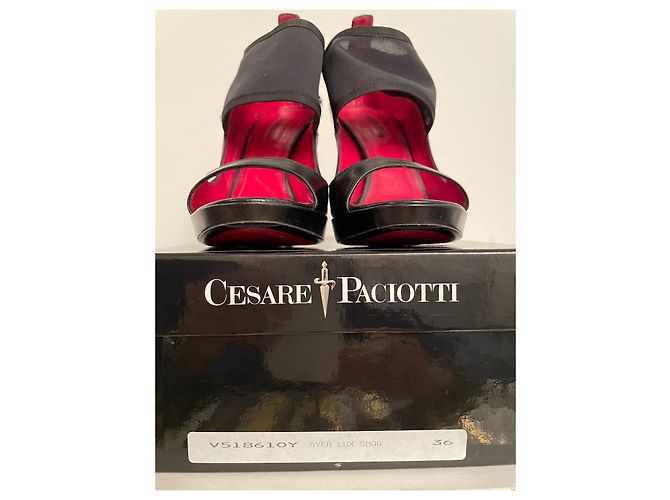 Cesare Paciotti Pumps aus schwarzem Leder Absatz 11,5 cm - Ansicht 4