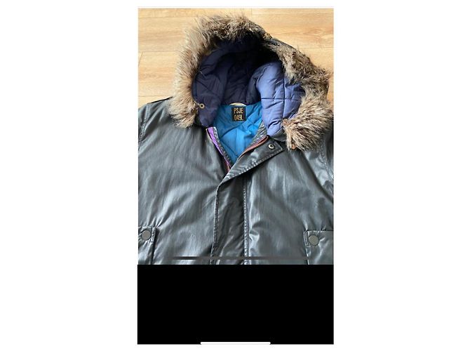 Parka Paul Smith Blu Navy con Cappuccio con Bordo in Pelliccia - vista 2