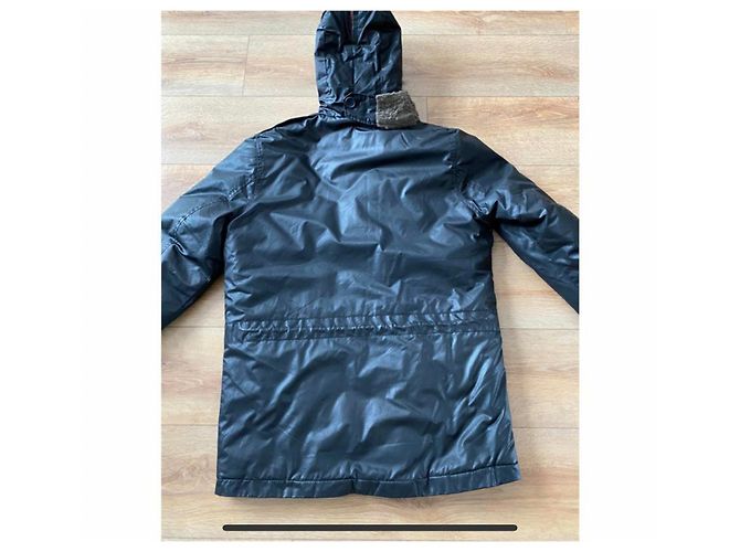 Parka Paul Smith Blu Navy con Cappuccio con Bordo in Pelliccia - vista 7