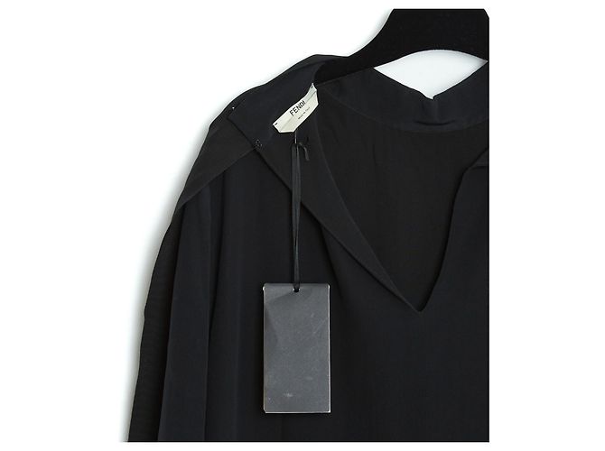 Fendi RÜSCHEN AUS KREPP SCHWARZ FR40 NEU - Ansicht 4