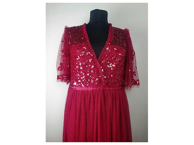 Abito lungo rosso Needle & Thread - vista 2